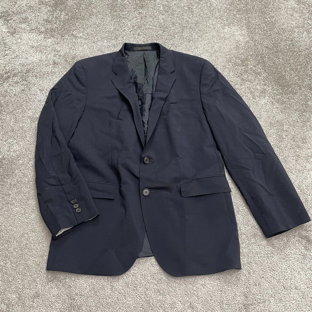 Boss Hugo Boss Jam 7 Sharp 3 Wool Blazer Suit Jacket Mens 42R Navy Blue Stretch